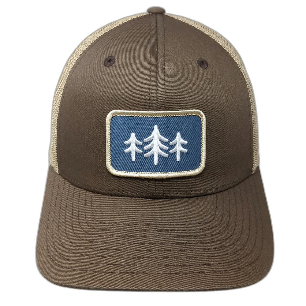 You Know Trucker Hat Brown One Size Mesh Back Snapback Pine Tree Patch